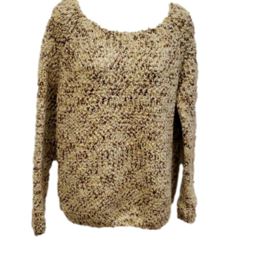 BUFFALO David Bitton Sweater Ladies  Women's White Brown Specs Size Large